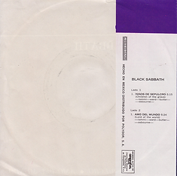 Black Sabbath - Paranoico / Ensalada DeRatas - Mexico - Vertigo 112 (6059 114) - 1971 - Back