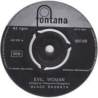 Black Sabbath - Evil Woman / Wicked World - Greece - Fontana 6007 008 - 1970 -  Side 1
