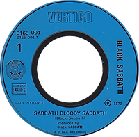 Black Sabbath - Sabbath Bloody Sabbath / Changes - France - Vertigo 6165 001 - 1973 - Side 1