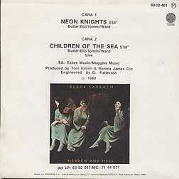 Black Sabbath - Neon Knights / Children Of The Sea - Spain - Vertigo 6000 461 - 1980 - Back