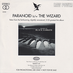 Black Sabbath - Paranoid / The Wizard - UK - Raw Power RAWP7145 - 2000 (For Promotional use only) - Back
