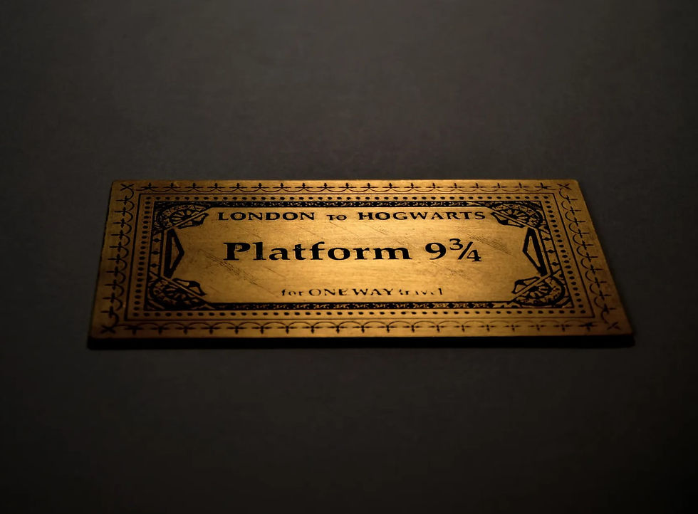 Küçük resim: Altın Hogwarts Bileti Platform 9-3 Çeyrek Harry Potter