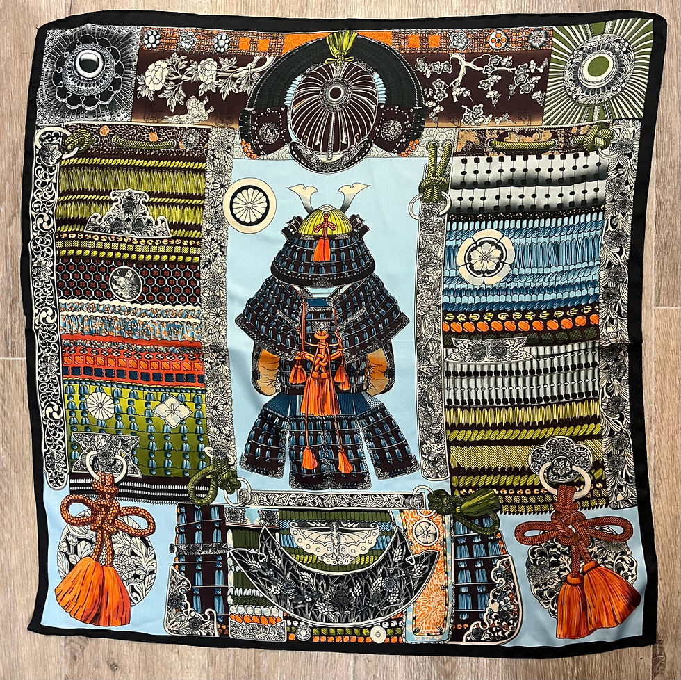 Miniature : Foulard soie Samouraï 70/70