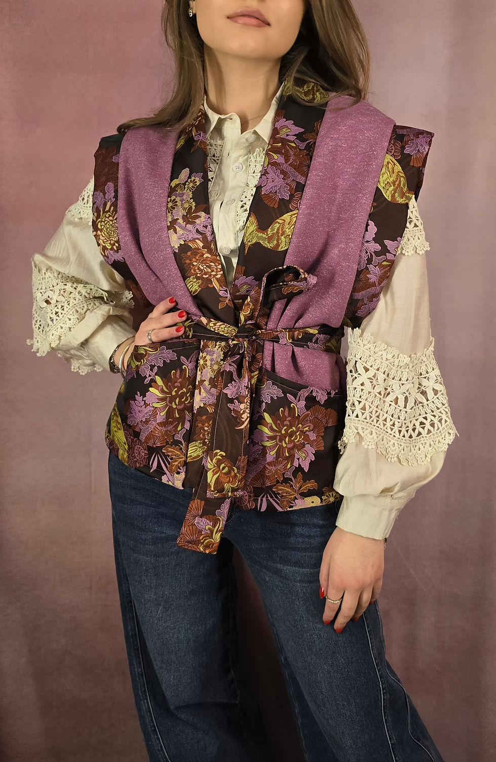 Miniature : Veste sans manches pink chinese