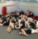 Dancers hanging out in the student area at Mary Lorraine's Dance Center
