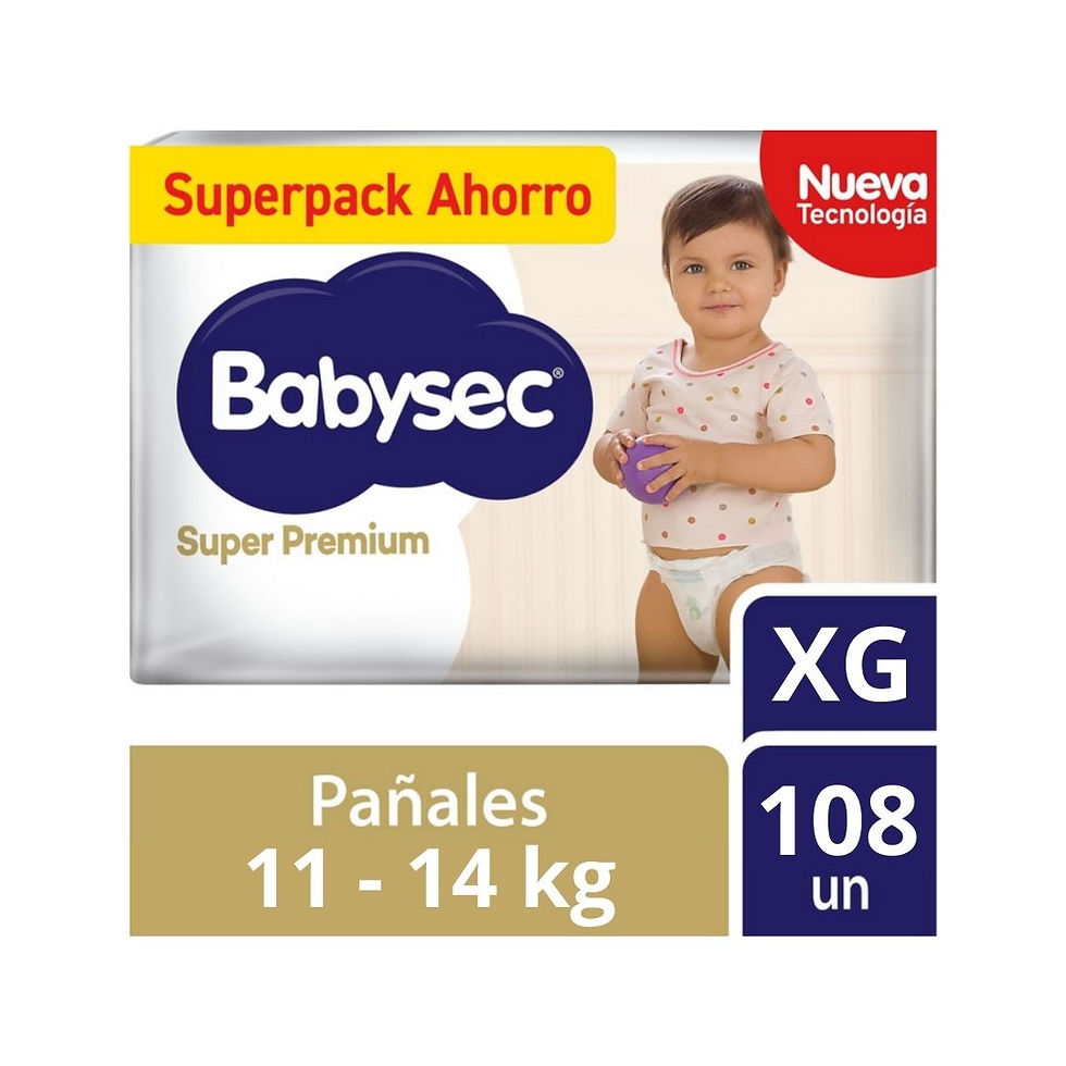 Babysec Pañal Bebe Super Premium Xg 108 un