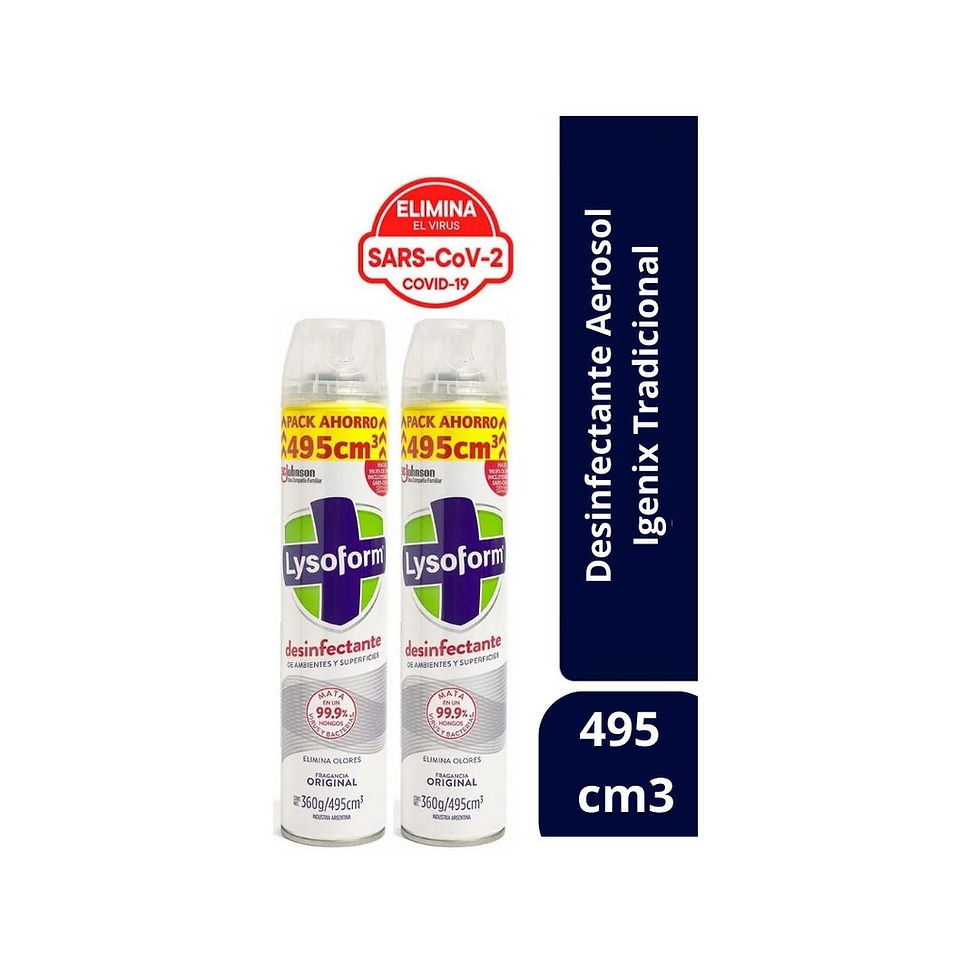 2 un. Desinfectantes Aerosol Pack Lysoform Tradicional 495CM3