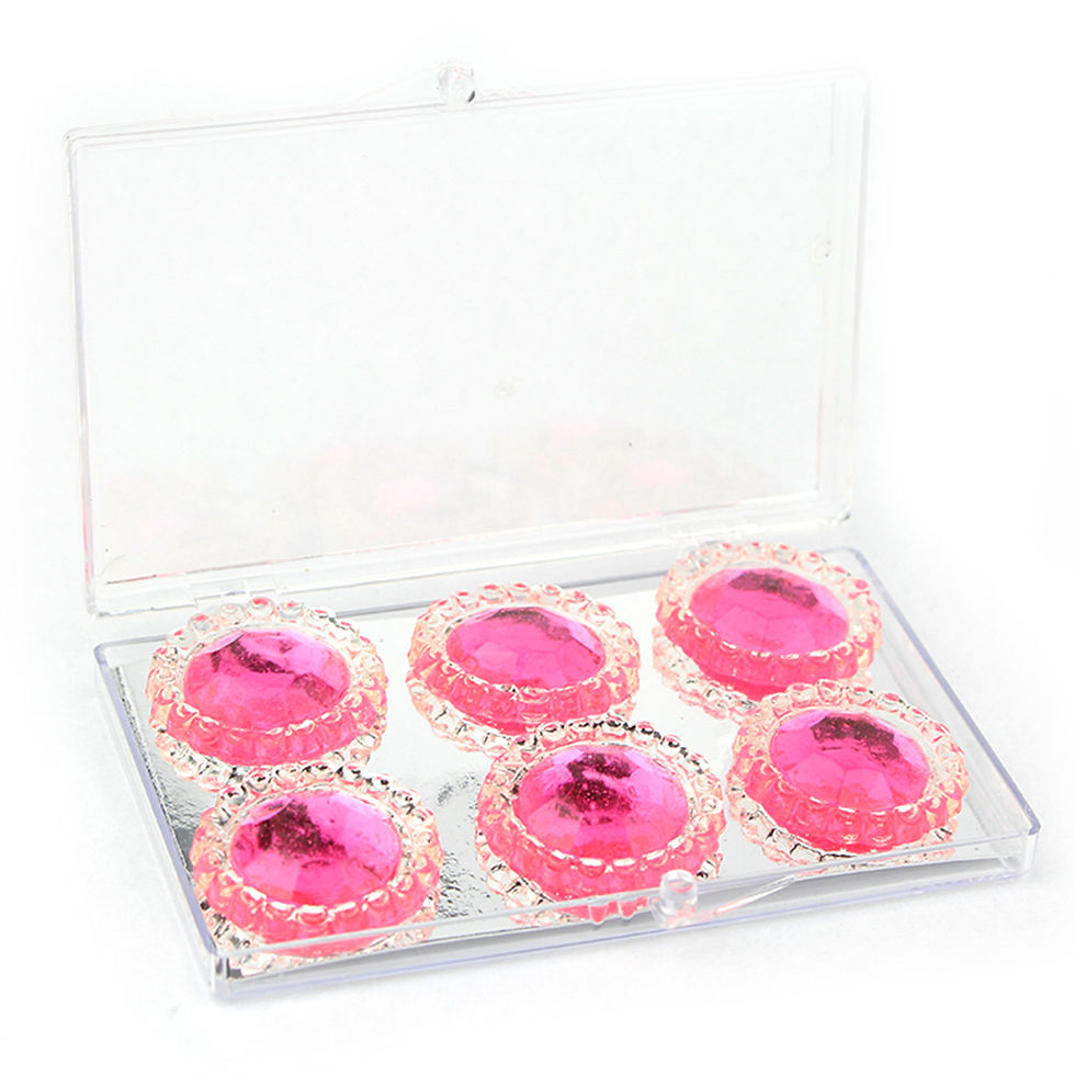 Thumbnail: Edible Diamond-Framed Round Gems 28mm, 6 Pieces