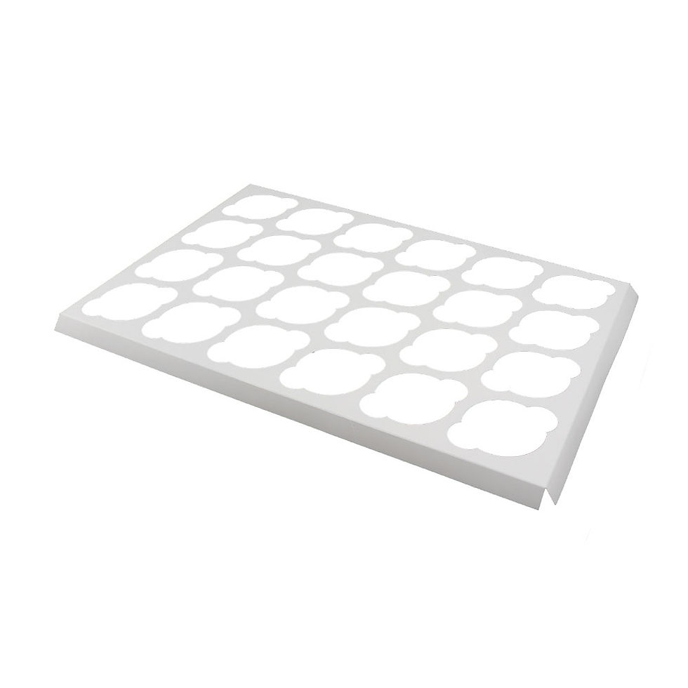 Thumbnail: O'Creme Rectangle White Cupcake Box with Window, 18"x 12"x 3" with Insert for 24