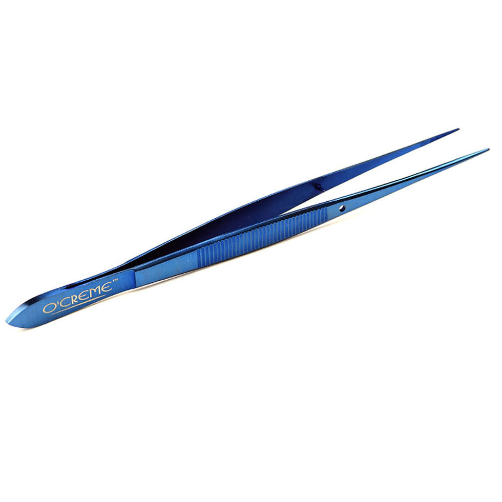 Thumbnail: O'Creme Stainless Steel Straight Fine Tip Tweezers, 6.25"