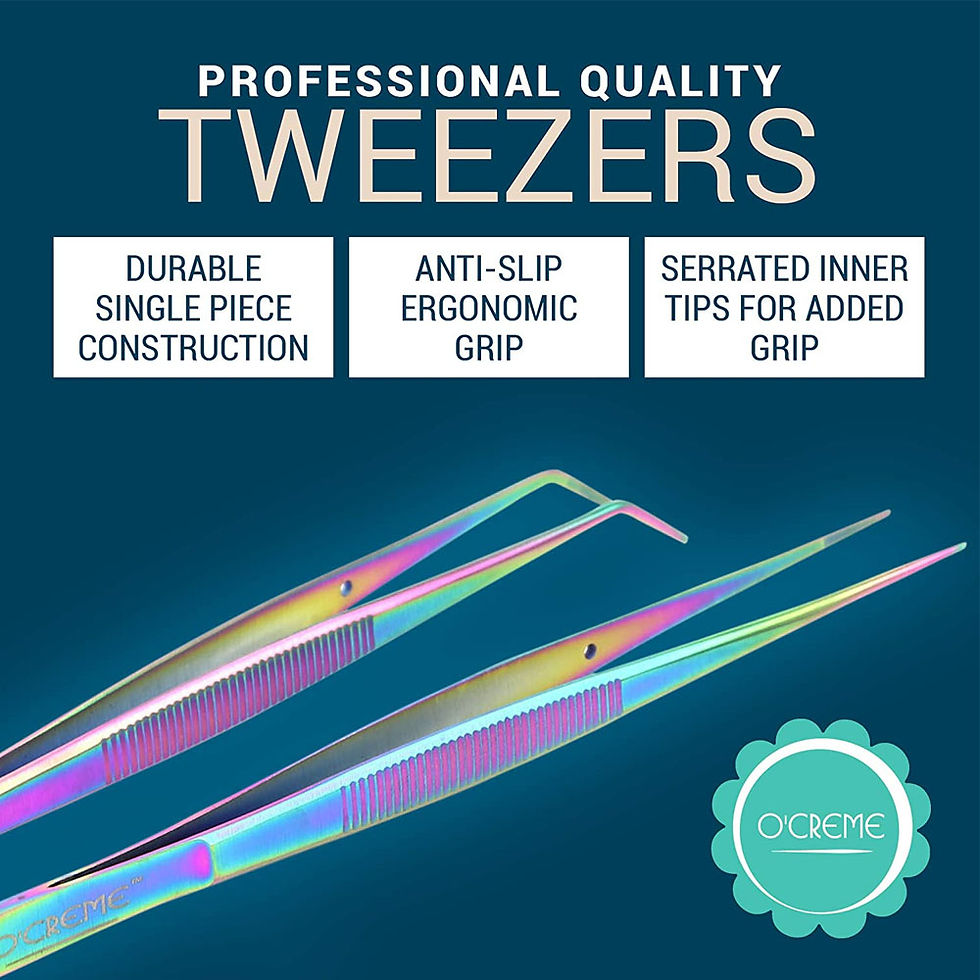 Thumbnail: O'Creme Stainless Steel Tweezers, Set of 4