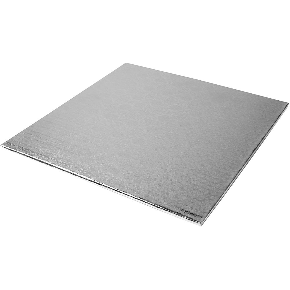 O'Creme Square Silver Cake Drum Board, 1/4" Thick