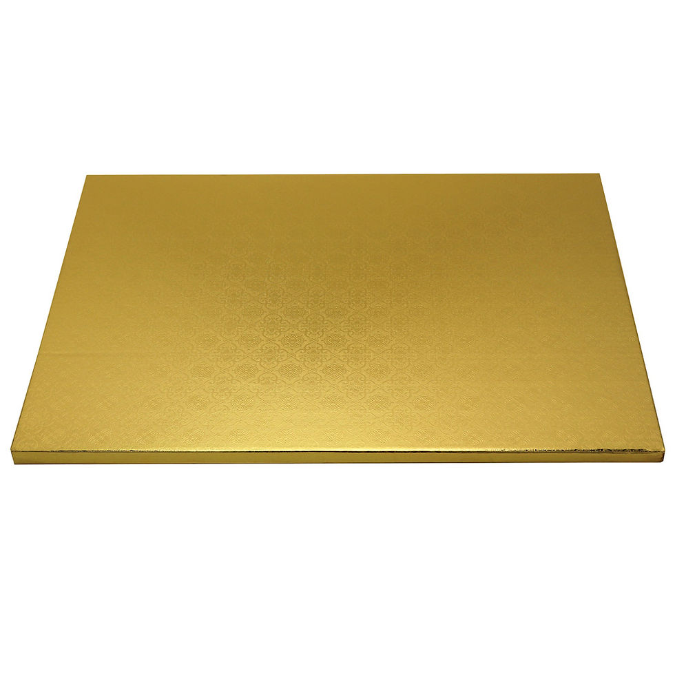 O'Creme Rectangular Gold Foil Cake Board, 1/2" Thick
