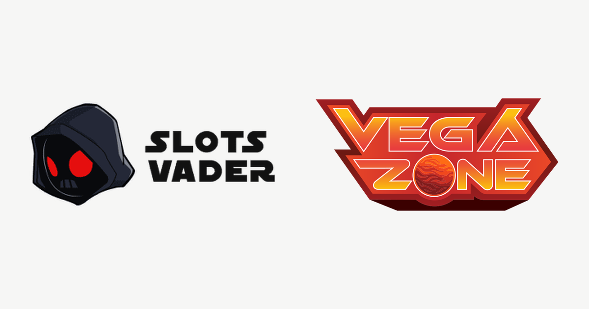 Slots Vaderi ja Vegazone’i originaallogod kõrvuti heledal taustal.