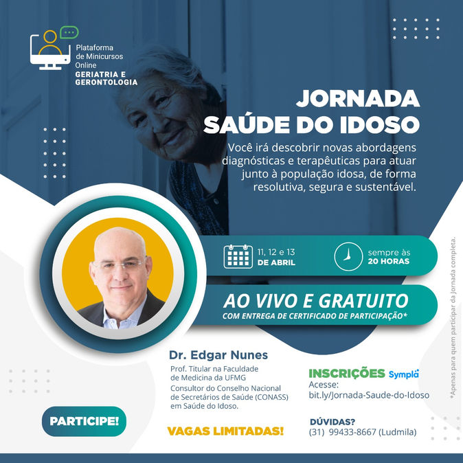 JORNADA SAÚDE DO IDOSO - AO VIVO E GRATUITO