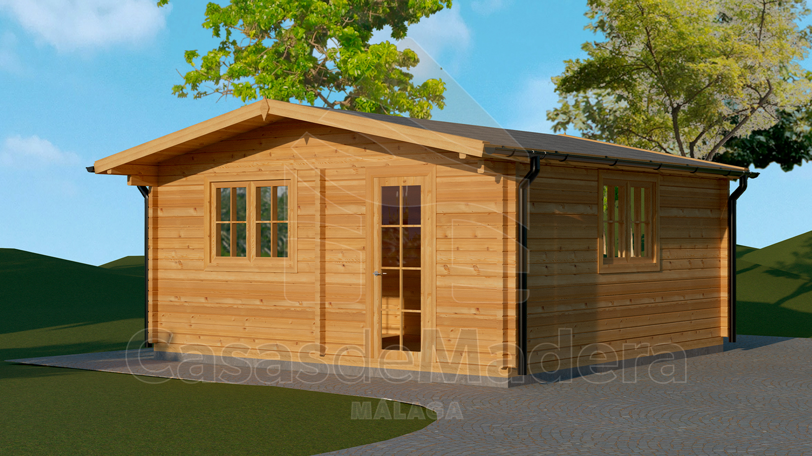 Casa prefabricada de madera en kit, modelo Miraflores de Casas de Madera Málaga