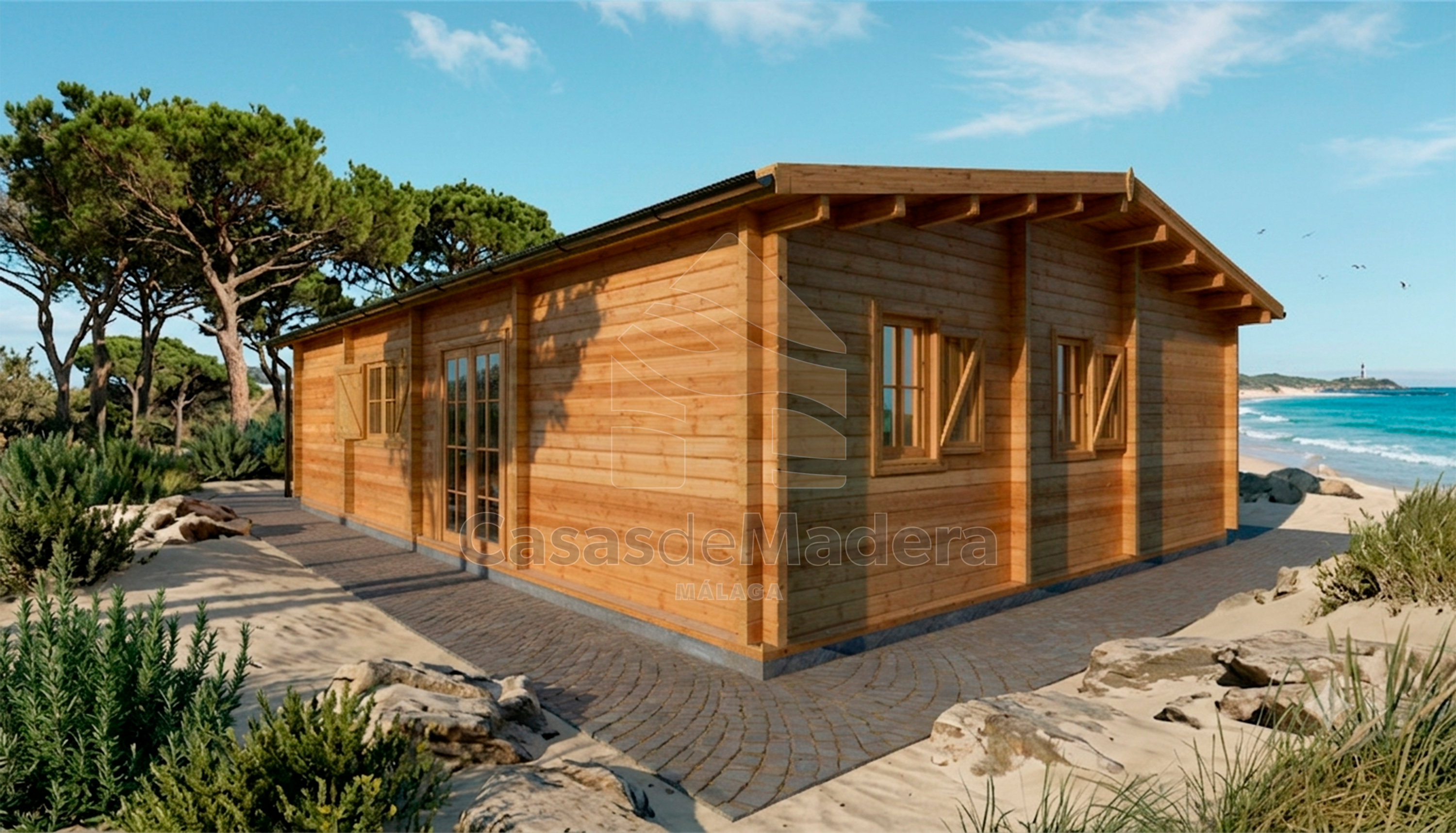 Casa prefabricada de madera en kit, modelo Campillo de Casas de Madera Málaga
