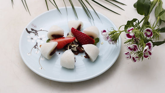 Gâteau de riz gluant à l'haricot rouge