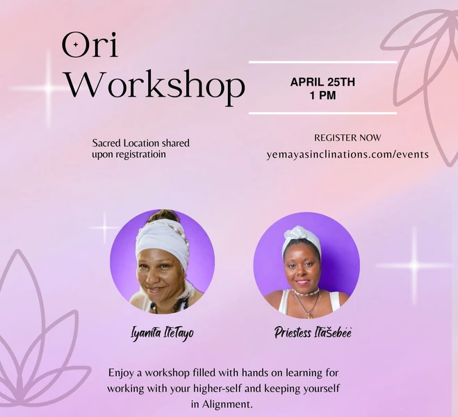 Simple flyer with workshop date and time and facilitators name and photo