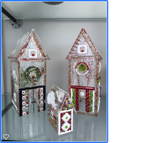 Fused Glass Christmas Houses