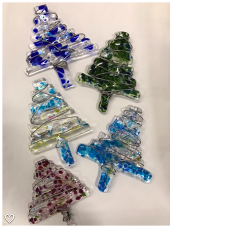 Fused Glass Modern Christmas Trees