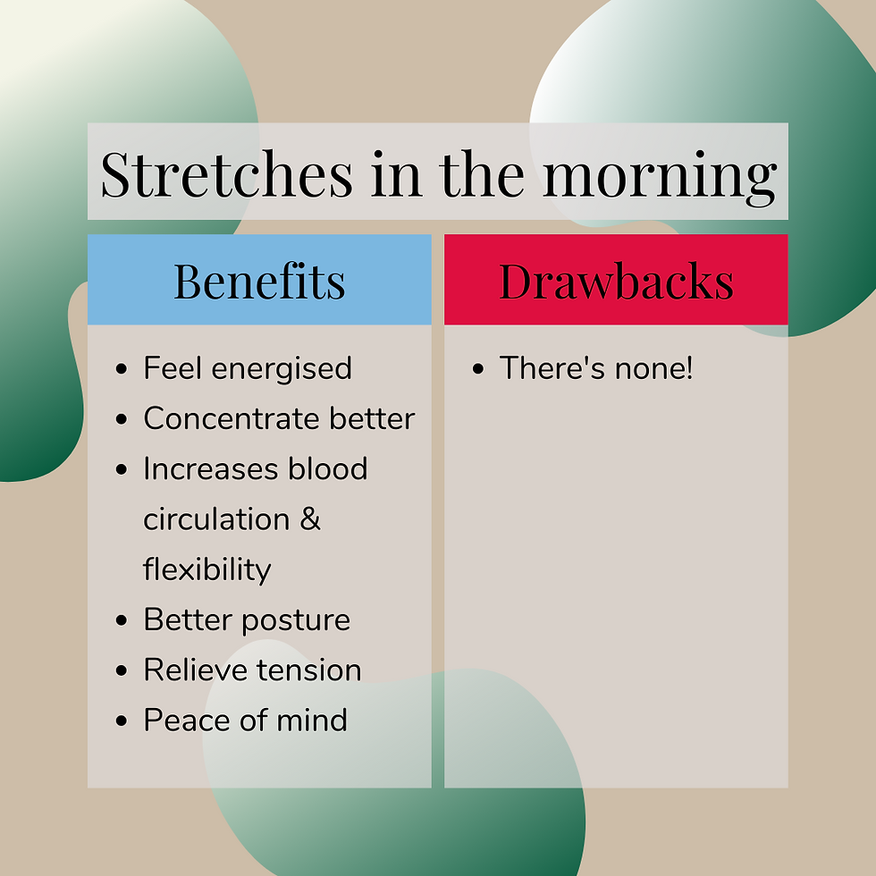The benefits and drawbacks of stretches in the morning