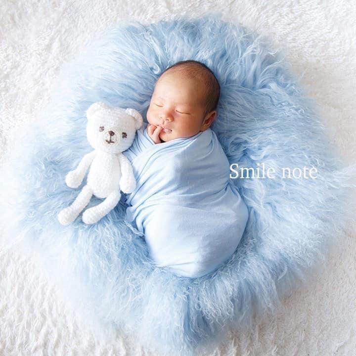 Thumbnail: Custom made 4 x 6ft or 48 x 72 inch ・sky blue fluffy fur #7AAA
