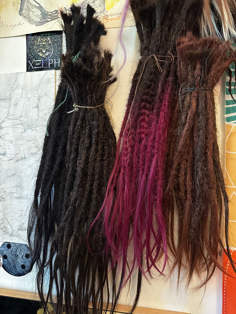 Thumbnail: Luxury Human Hair Dreadlock Extensions – Brown to Purple Ombre | Handmade