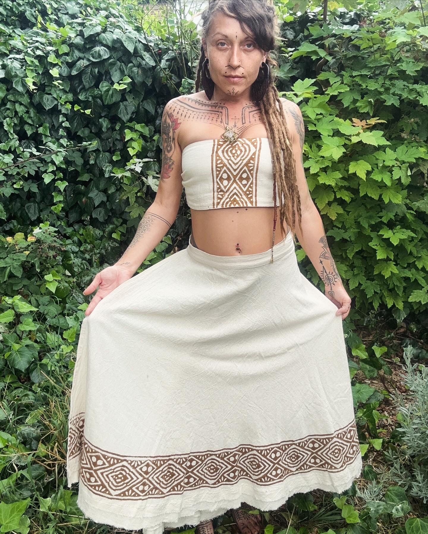 Tribal Long Wrap-Around Cotton Skirt – Handcrafted in India