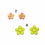 Thumbnail: Floral pink yellow and green earrings 7 & 8