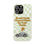 Thumbnail: Wavy green check patterned biodegradable phone case with "Hocus Pocus There's Pizza On Your Focus" text