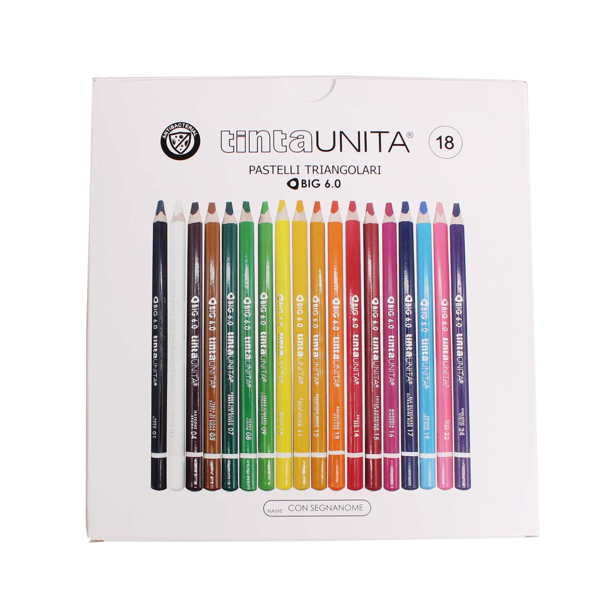 Set di 18 pastelli in legno triangolari Tinta unita mina 6.0