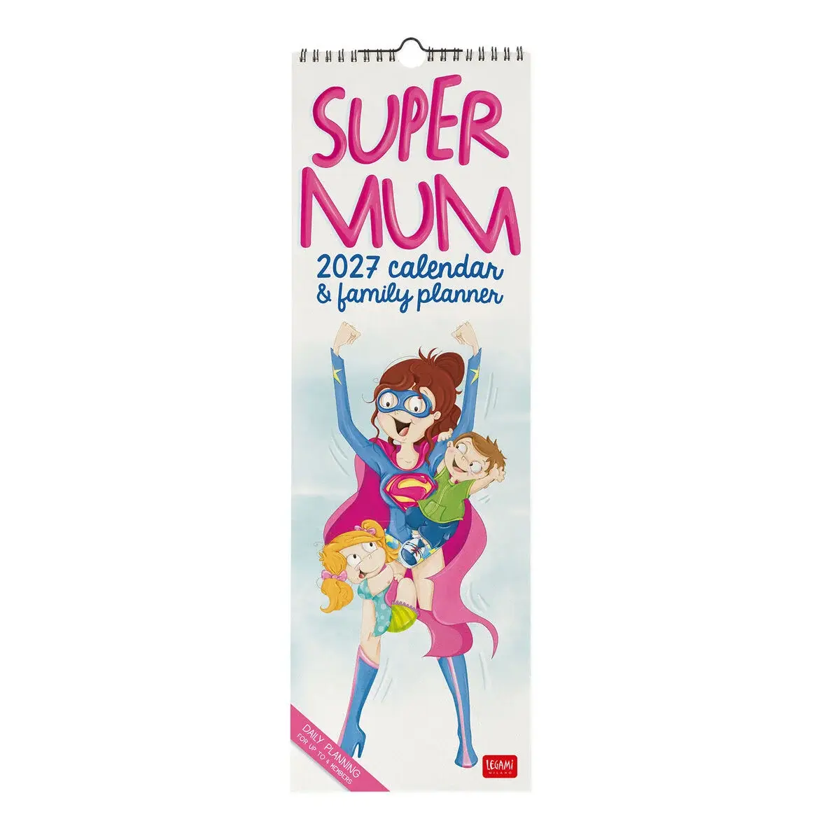 Calendario da Parete 2027 - 16 x 49 cm - Super Mum Legami