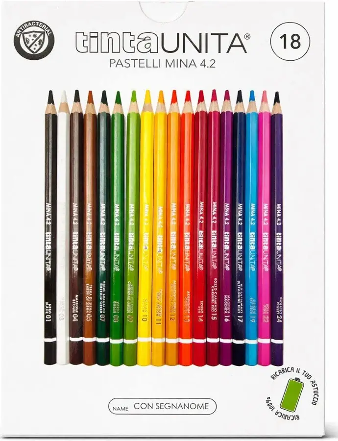 Set di 18 Pastelli Tinta Unita Mina 4.2