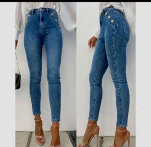 Jeans with Gold Buttons
