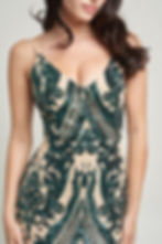 Thumbnail: Spaghetti Strap Art Deco Sequins Maxi Dress