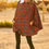 Thumbnail: Mock Neck With Zipper Contrast Inside Front Pocket Plaid Poncho