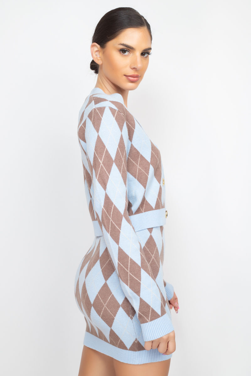 Thumbnail: Diamond Button-front Cardigan Top