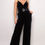 Thumbnail: Samba Rhinestone Belt Velvet Jumpsuit