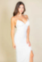 Thumbnail: Eyelash Lace Trim Split Thigh Cami Dress