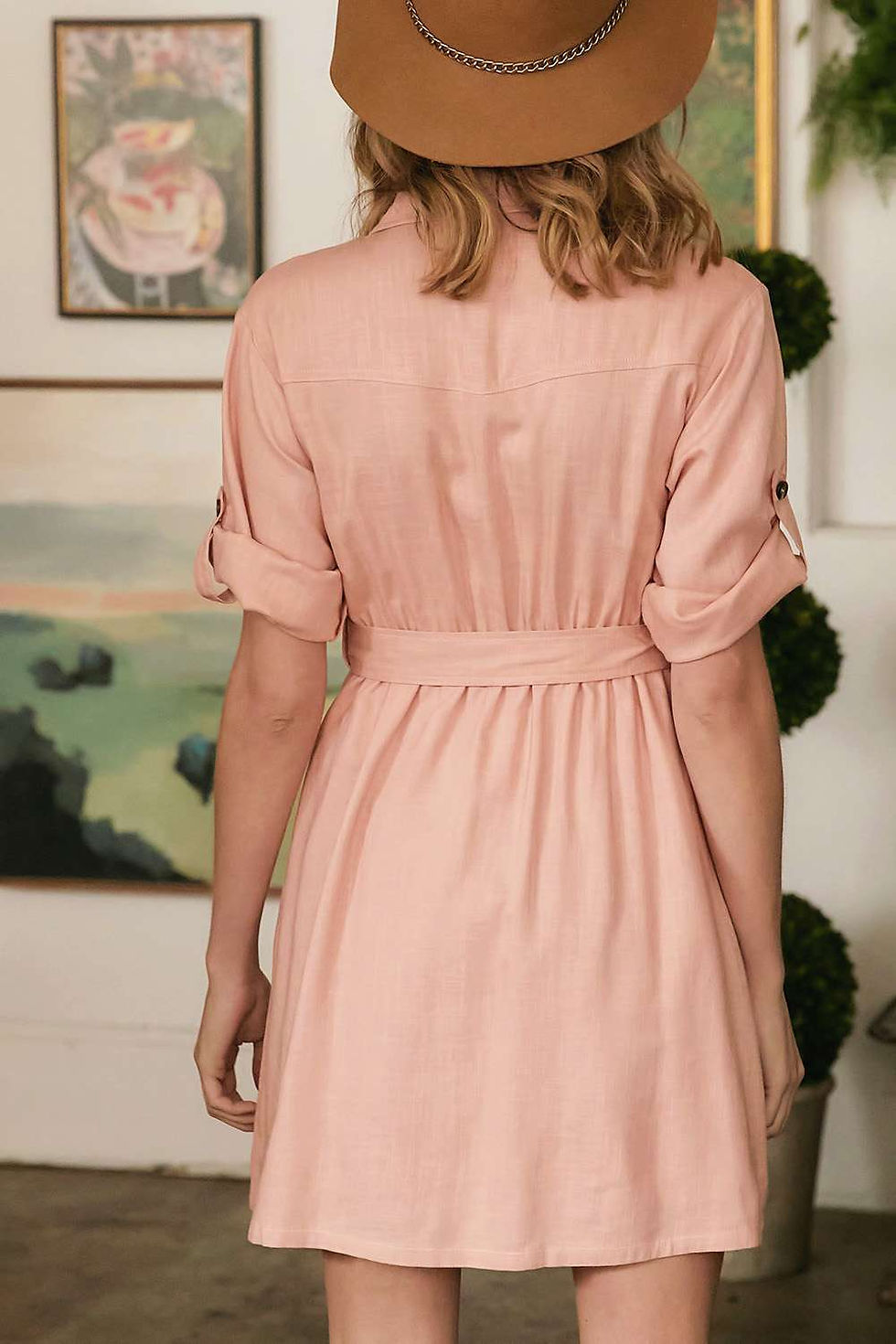 Thumbnail: Drop Shoulder With Saist Tie Belted Dress