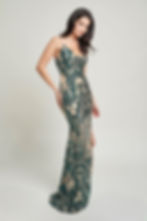 Thumbnail: Spaghetti Strap Art Deco Sequins Maxi Dress