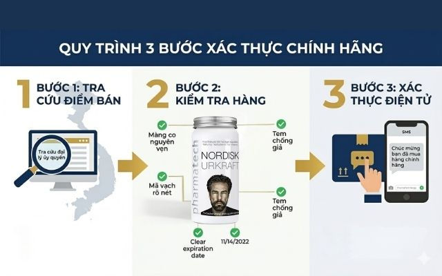 Quy trình 3 bước "Vàng" để sở hữu sản phẩm thật 100%
