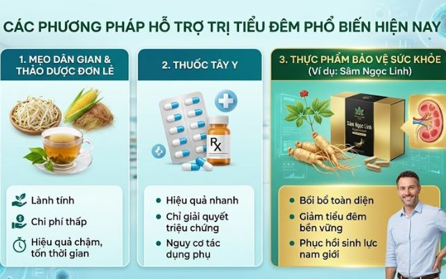 Điểm danh các phương pháp hỗ trợ trị tiểu đêm phổ biến hiện nay