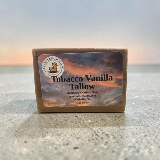 Tobacco Vanilla Tallow Bar Soap by Good Lather Soaps