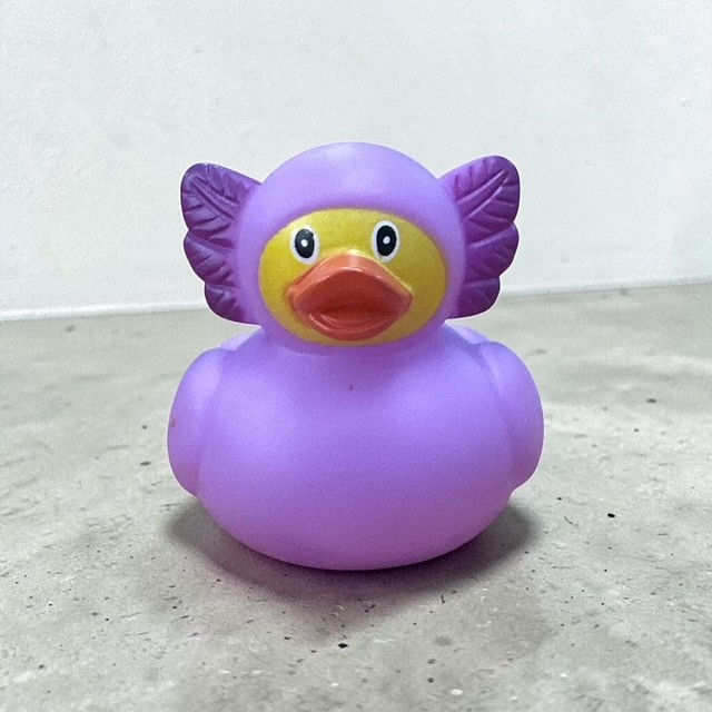 Rubber Duck in a purple Axolotl costume 2-inch rubber duck