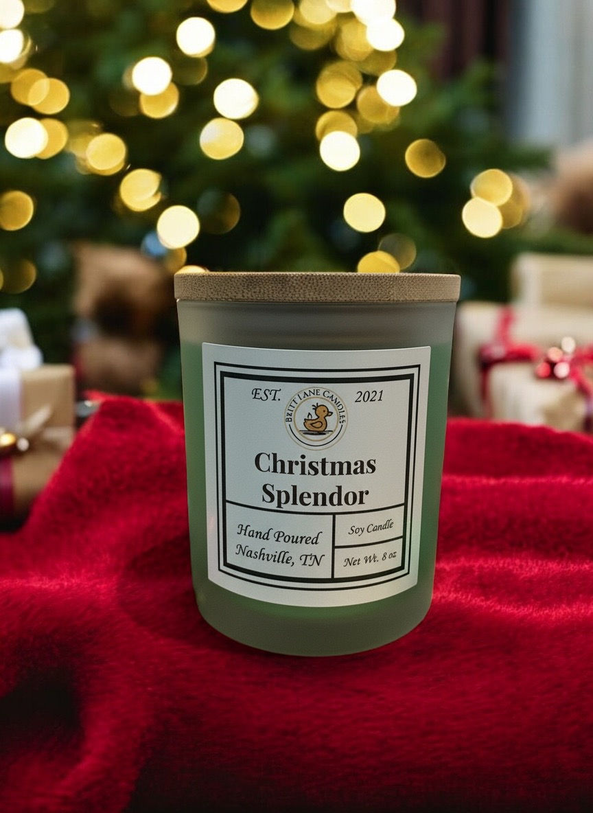 Christmas Splendor soy candle hand-poured in small batches