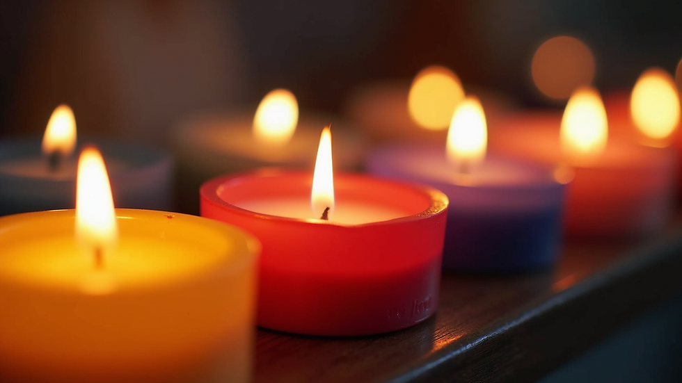 Image of colorful candle collection