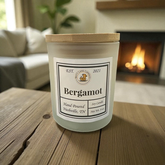 Bergamot 8 oz Soy Hand Poured Candle