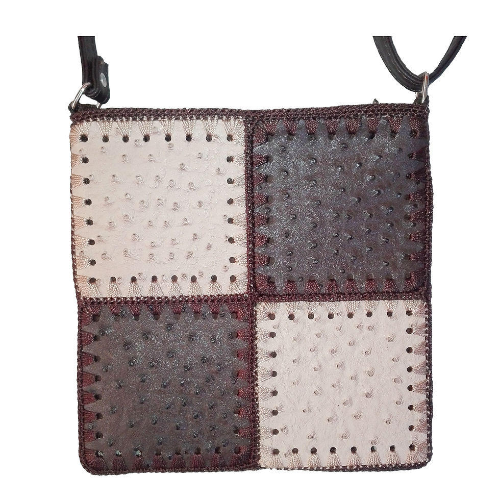 Miniatura: Cartera tejida diseño tablero chocolate